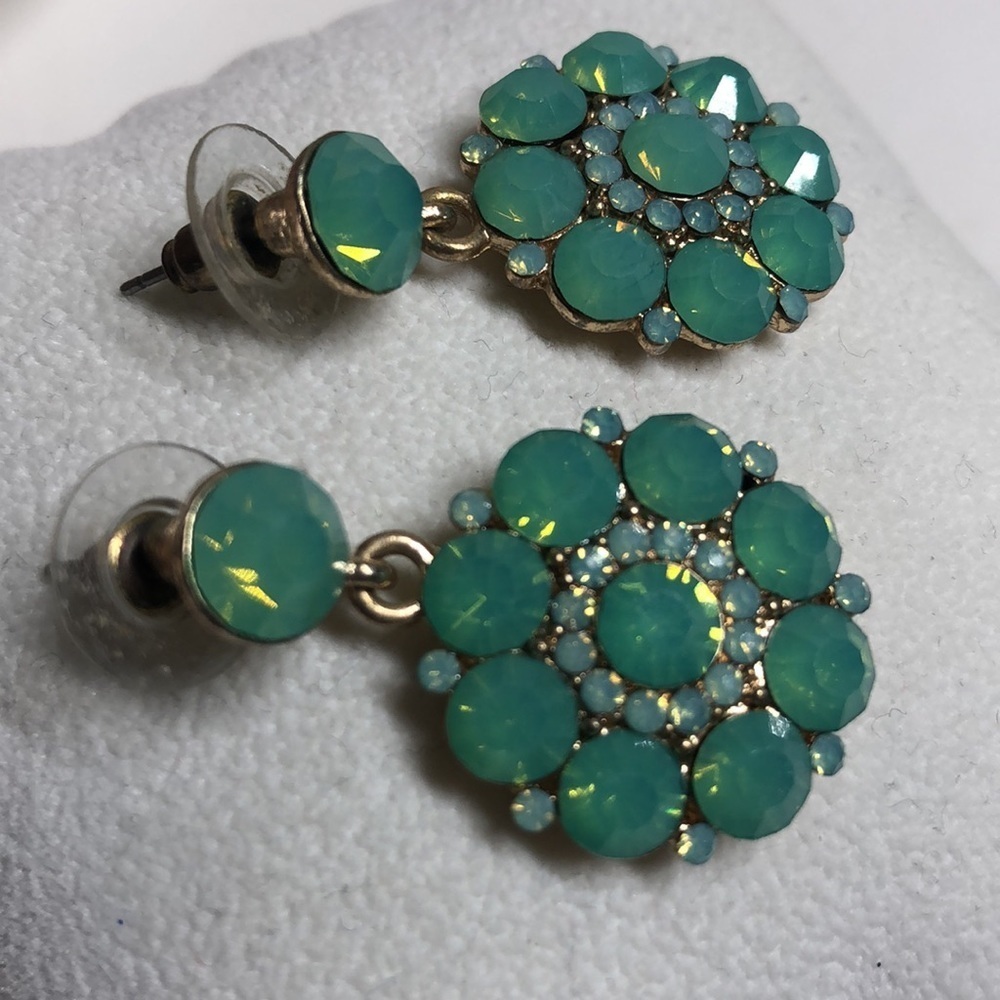 Earrings beautiful Flowers in turquoise - Picture 2 of 4